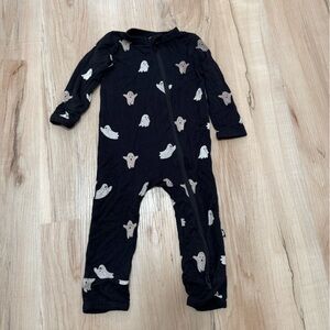 Kyte BABY Black One-Piece Footless Pajamas w/ Ghosts